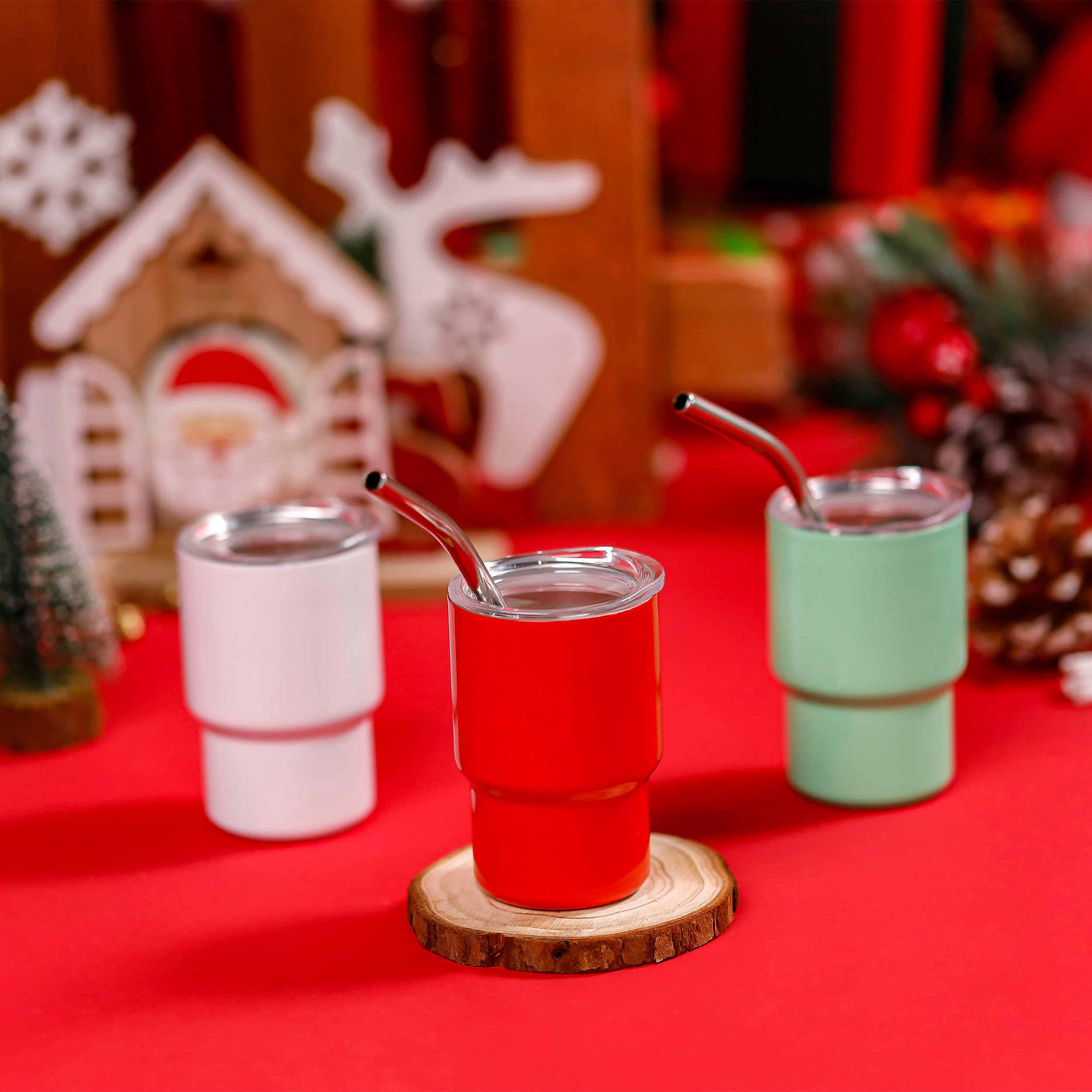 Joyclub colorful tumblers complement wedding favors and festive table settings