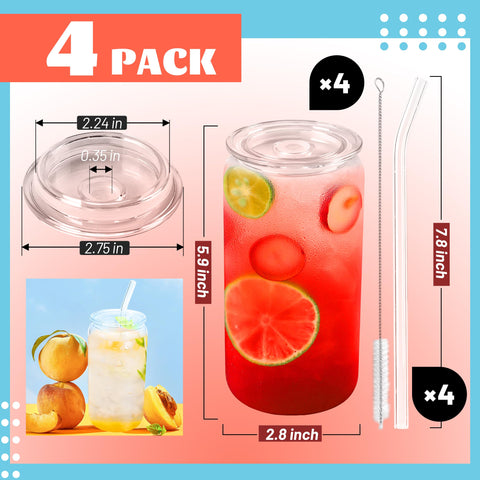 Joyclub glass straws with brush set for easy cleaning and reuse.