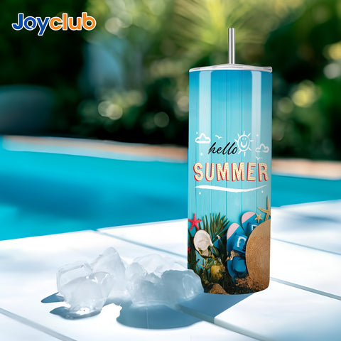 Joyclub included straw and brush set with 30oz tumbler.