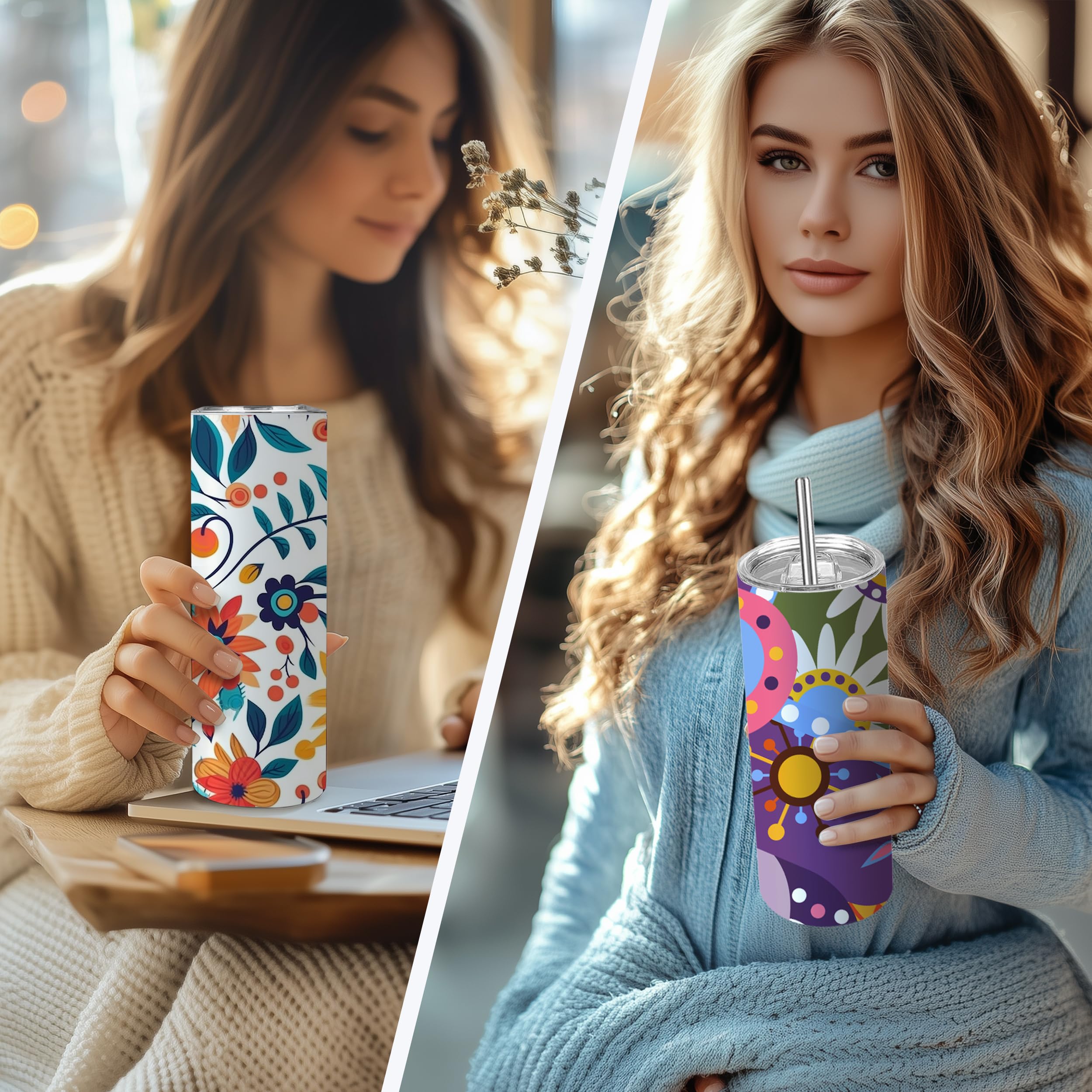 Joyclub 10-pack sublimation tumblers arranged in individual gift boxes