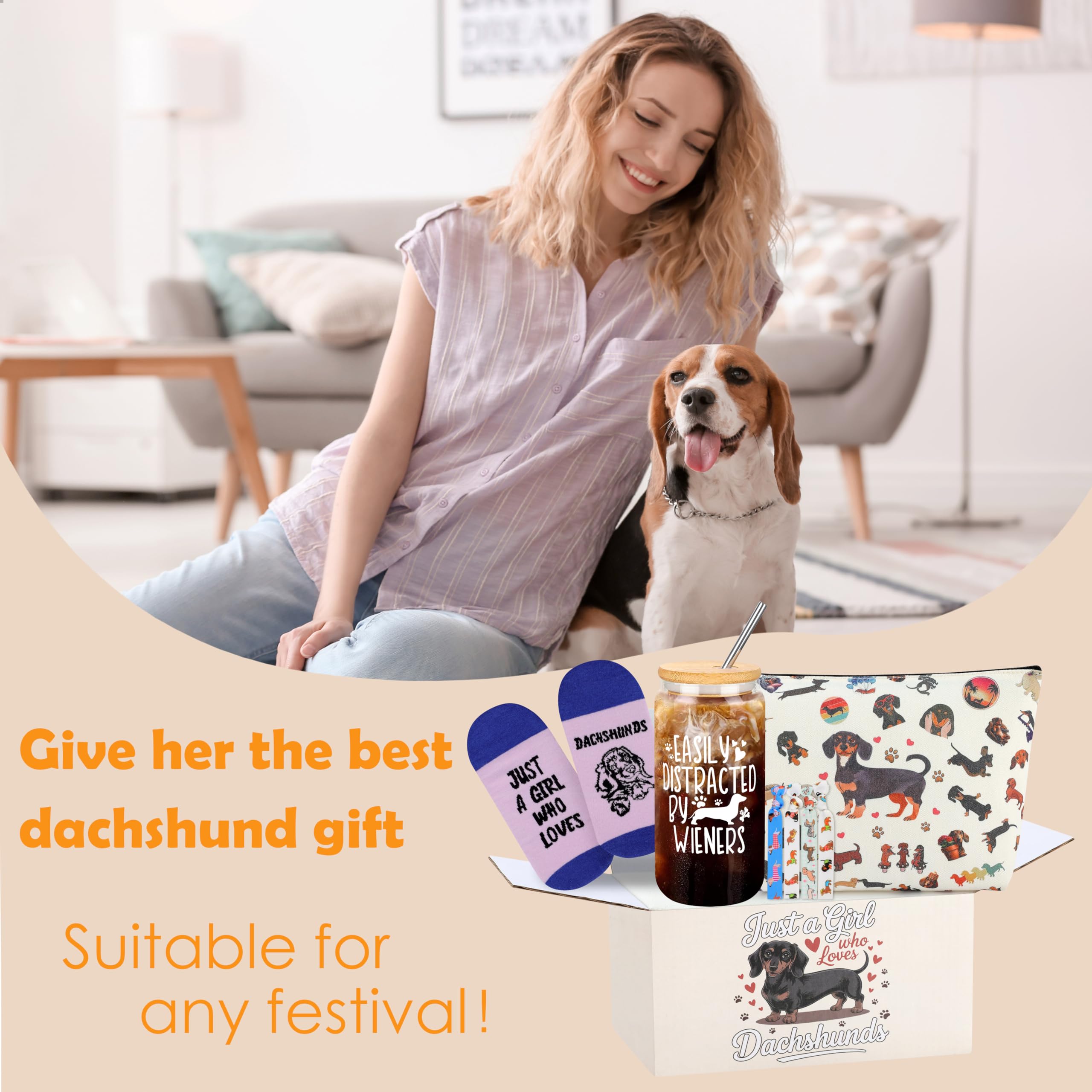 JoycuFF all-items image showing a complete dachshund gift basket
