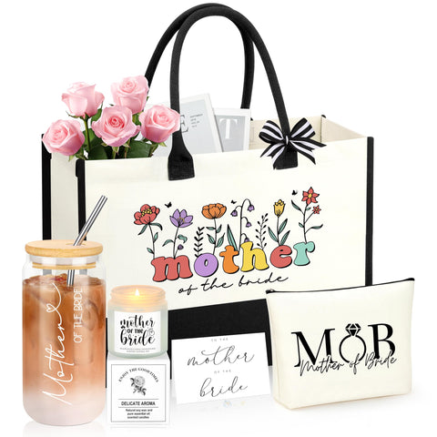 JoycuFF Mother of the Bride glass cup with lid and straw for celebrations