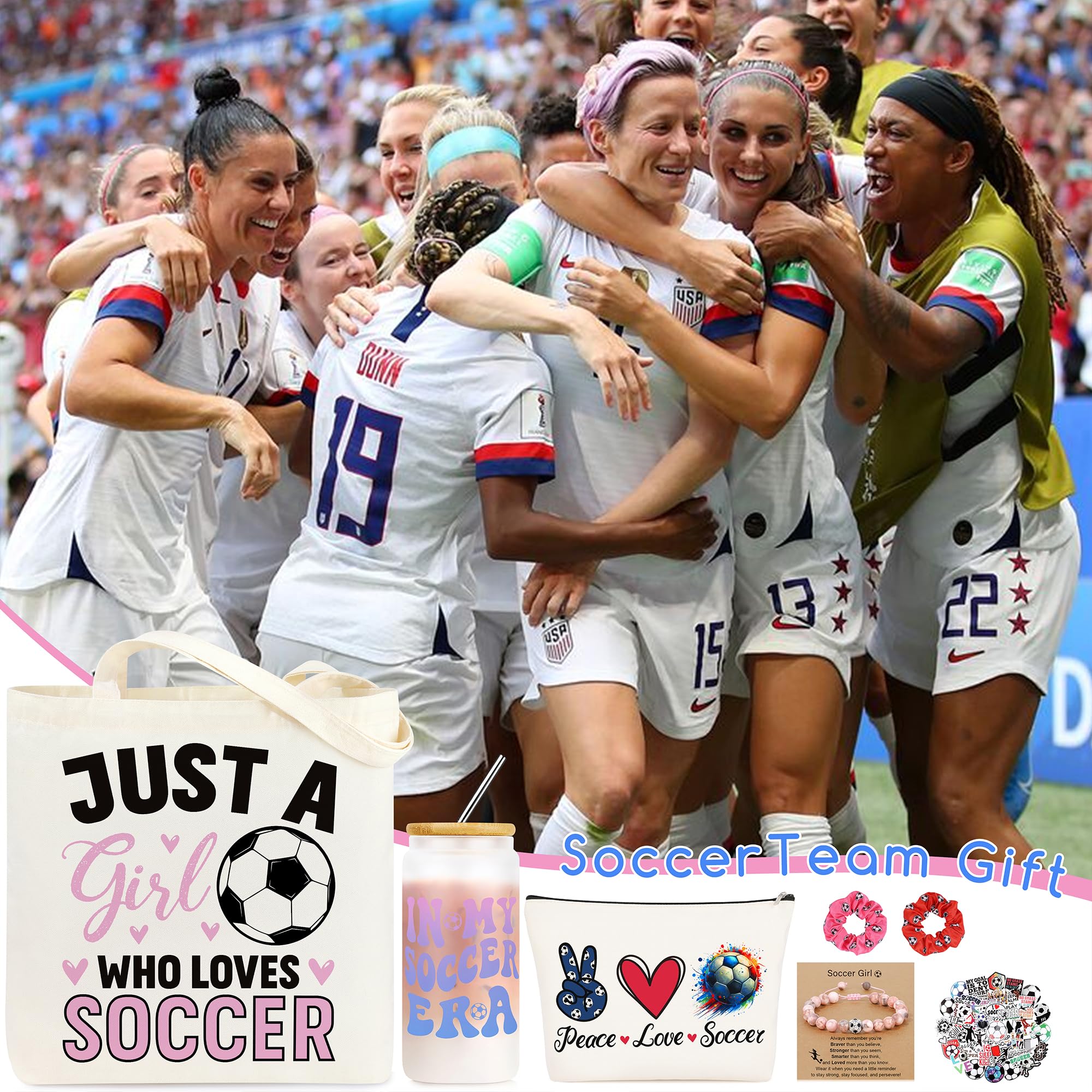 JoycuFF 50 soccer stickers for personalizing water bottles and laptops