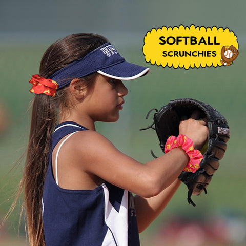 JoycuFF softball scrunchies patterned hair ties for workouts