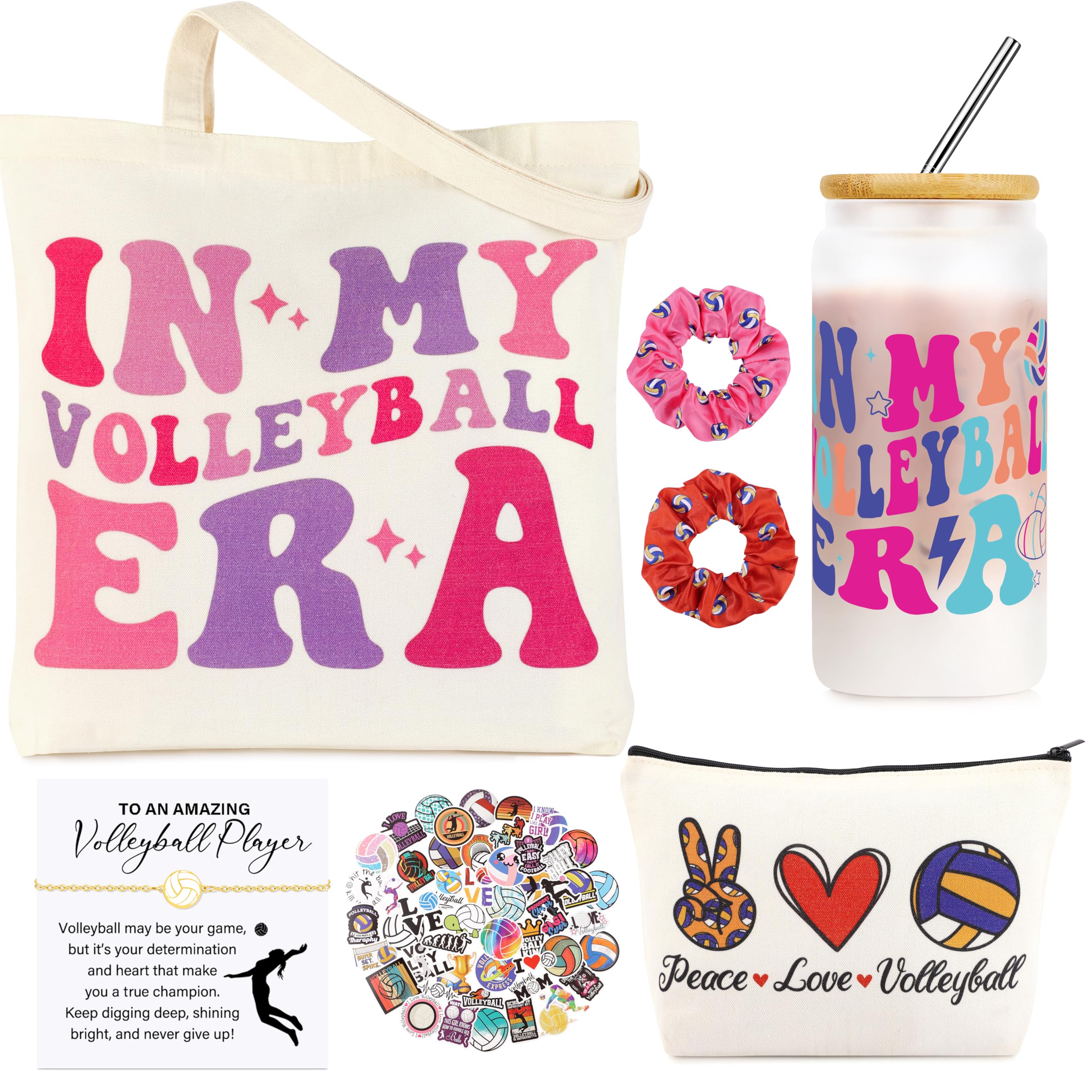 JoycuFF volleyball gift set glass cup for hydration during practice