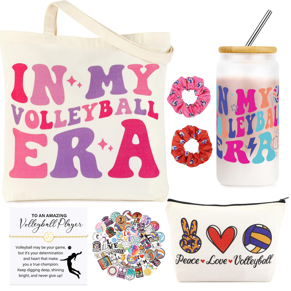 JoycuFF volleyball gift set glass cup for hydration during practice