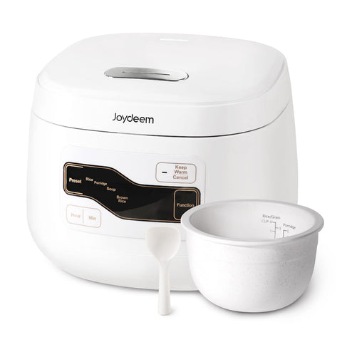 Joydeem FD20S-W ceramic rice cooker inner pot for even cooking and easy cleanup.