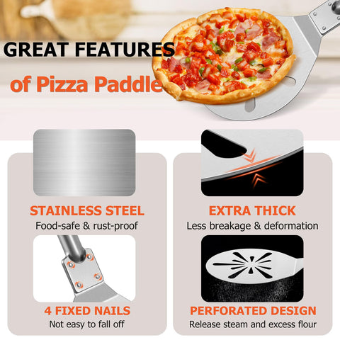 Joyfair perforated pizza turner ventilates steam for crisper crust.