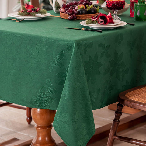 Joyfol Day jacquard close-up showing luxurious weave and winter floral details.