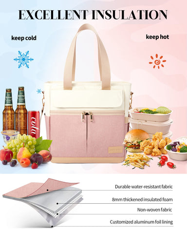 JOYHILL lunch bag for work or picnics with a roomy interior.