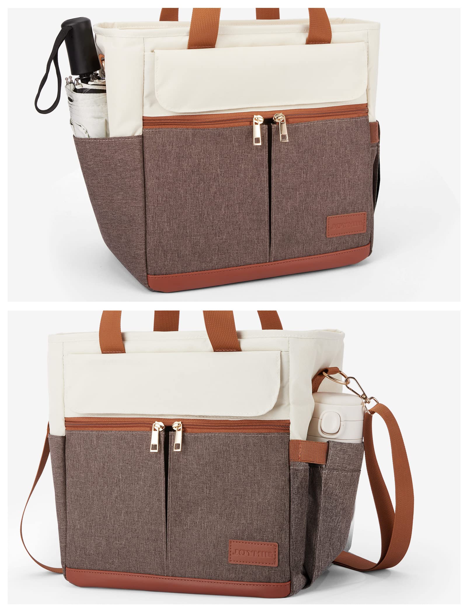 JOYHILL Lunch Bag 16.2 L capacity fits meals and beverages with room to spare.