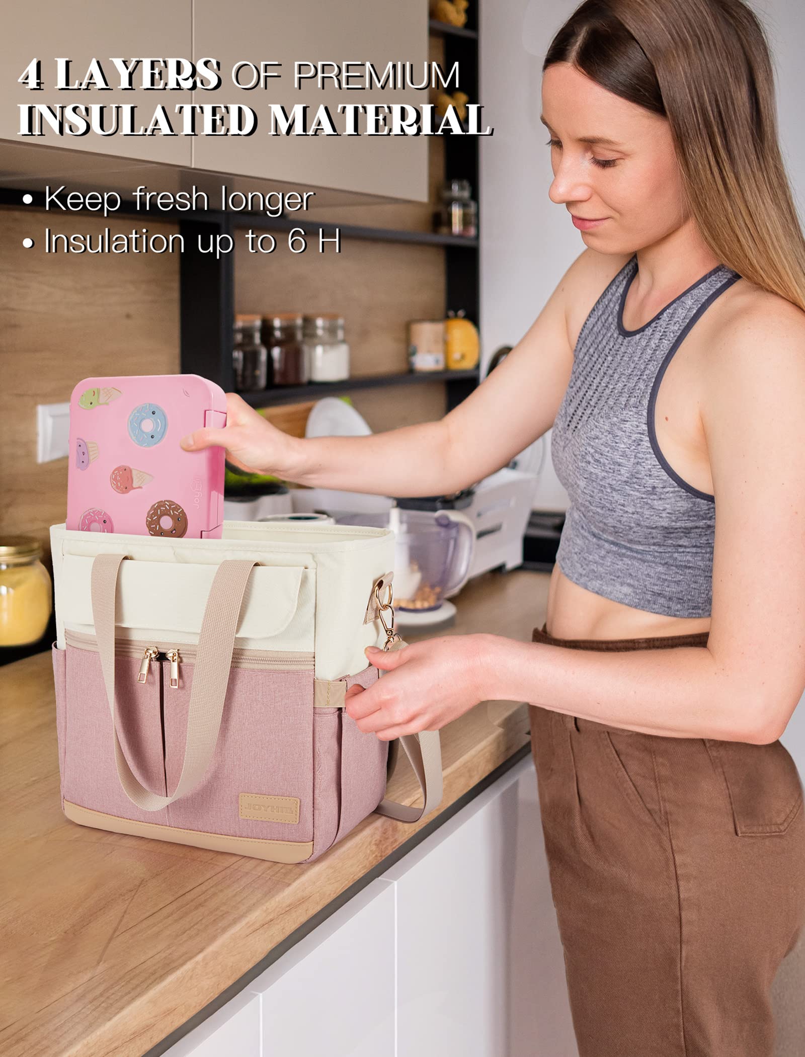 JOYHILL Lunch Bag multipurpose design suits work, school, camping, picnics, and beach days.