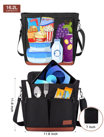 JOYHILL Lunch Bag adjustable shoulder strap enables comfortable carry.