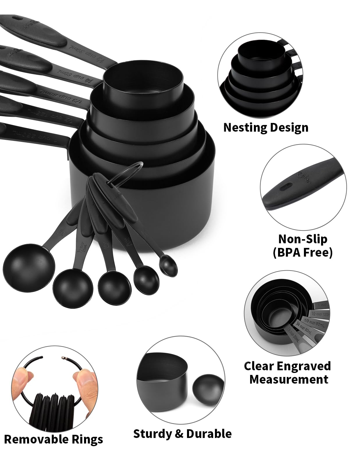 Joyhill measuring cups nested for compact storage