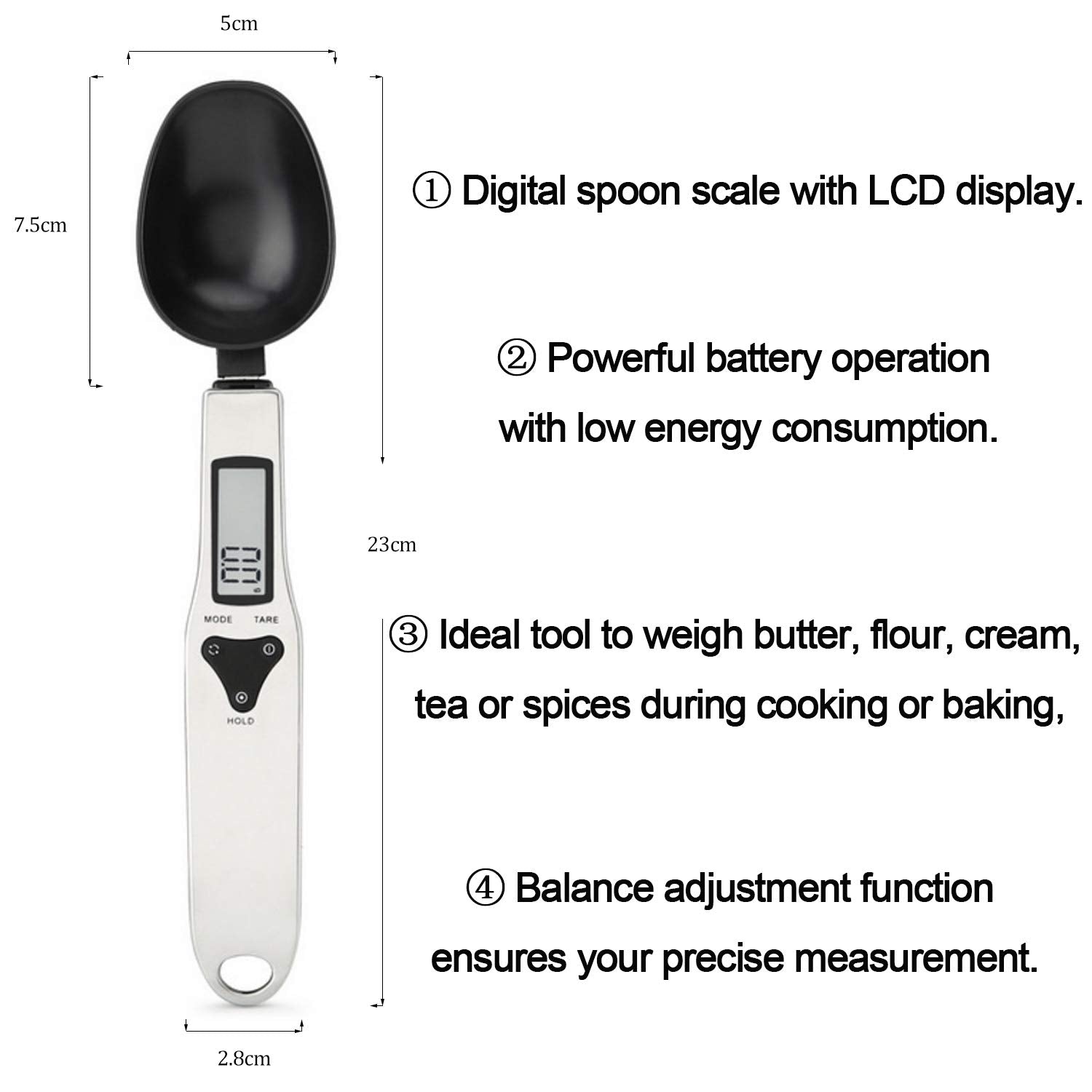 JOYIT stainless steel scale with LCD display for clear, quick measurements