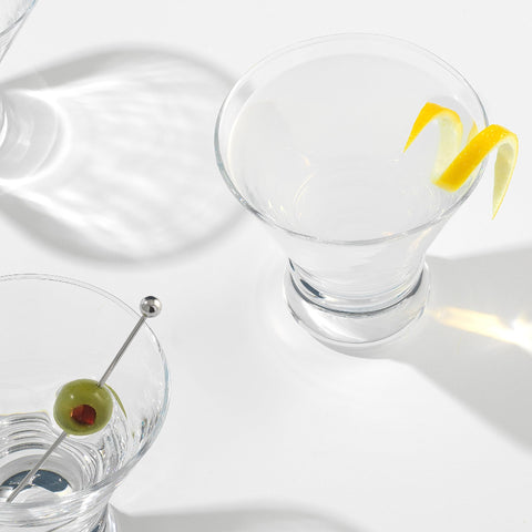 JoyJolt Afina clear martini glass showcases cocktail colors and clarity