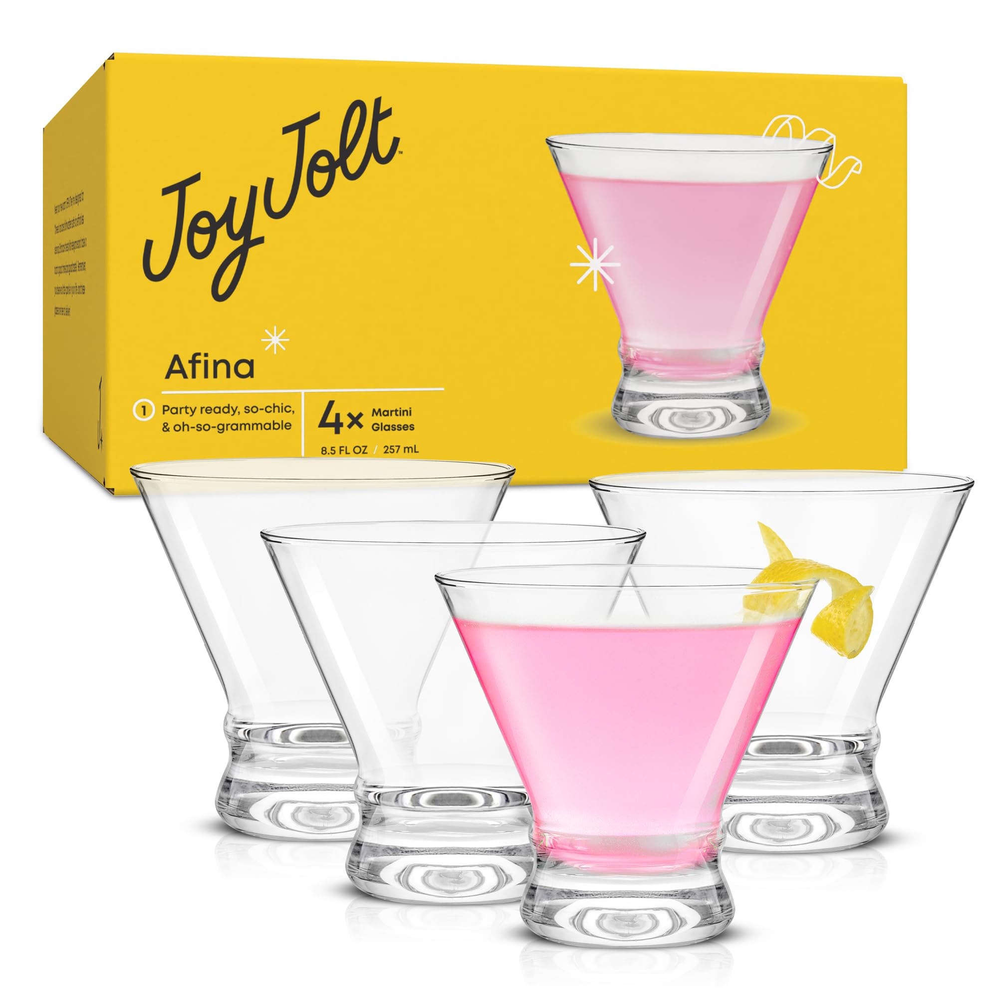 JoyJolt Afina heavy-base design adds stability during pouring and sipping