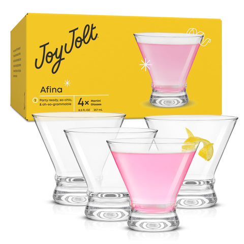 JoyJolt Afina heavy-base design adds stability during pouring and sipping