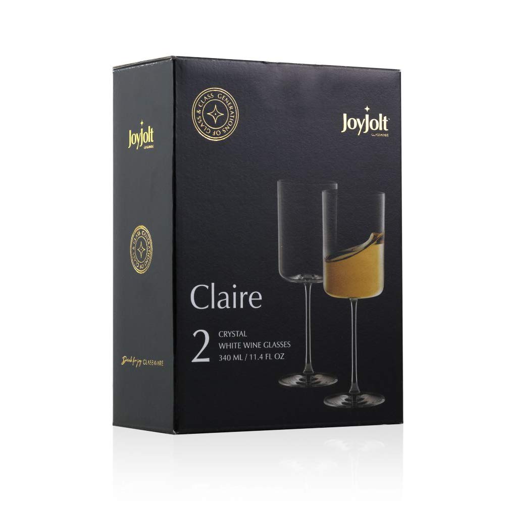 JoyJolt Claire glasses ready for dishwasher safe cleaning for easy maintenance.