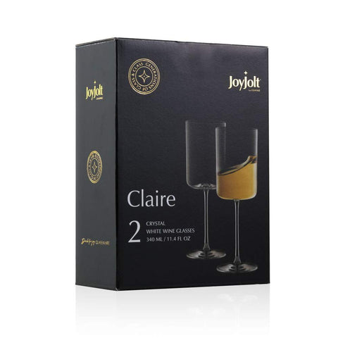 JoyJolt Claire glasses ready for dishwasher safe cleaning for easy maintenance.