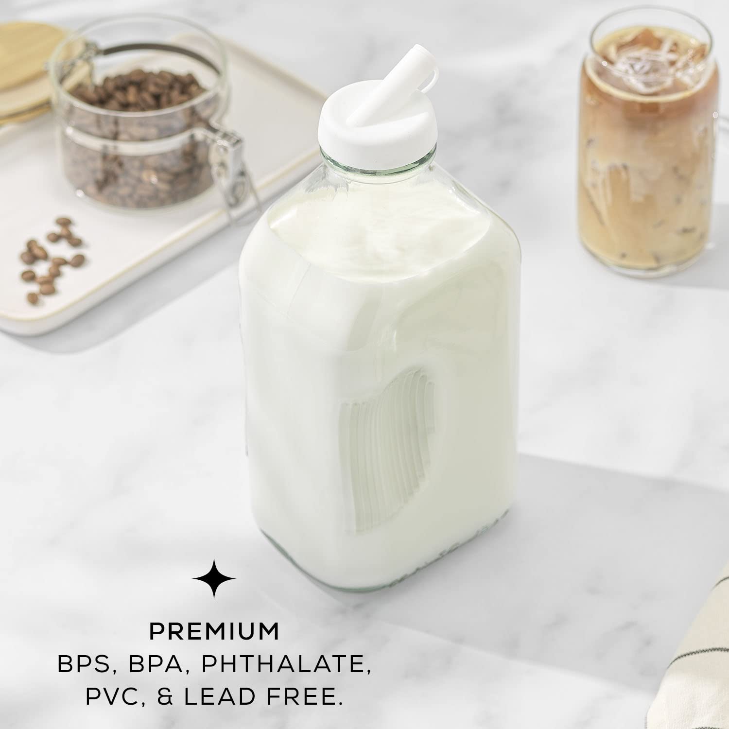 JoyJolt dishwasher-safe glass bottle simplifies cleaning and reuse.