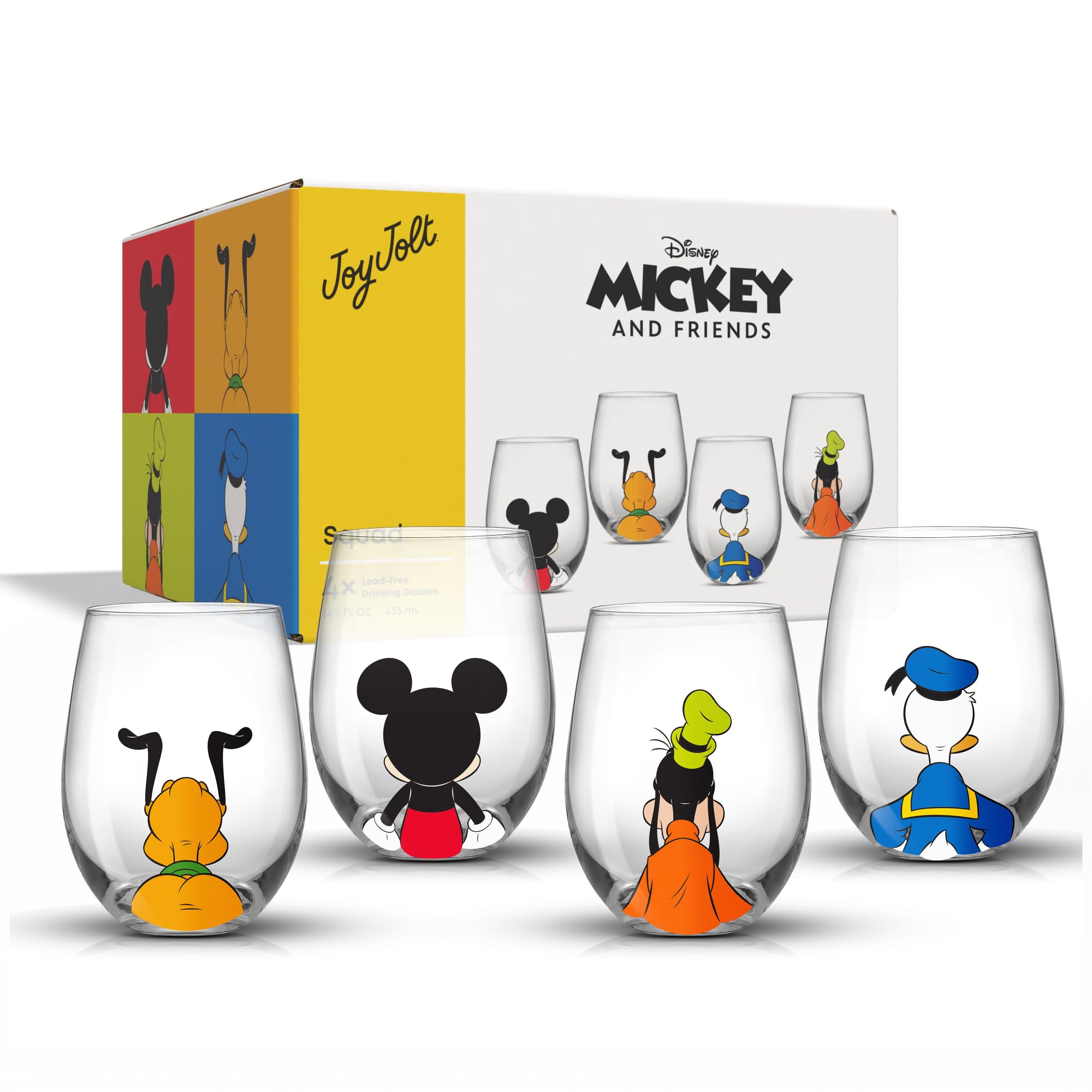 JoyJolt Mickey Squad 15oz tumbler diameter for comfortable grip.