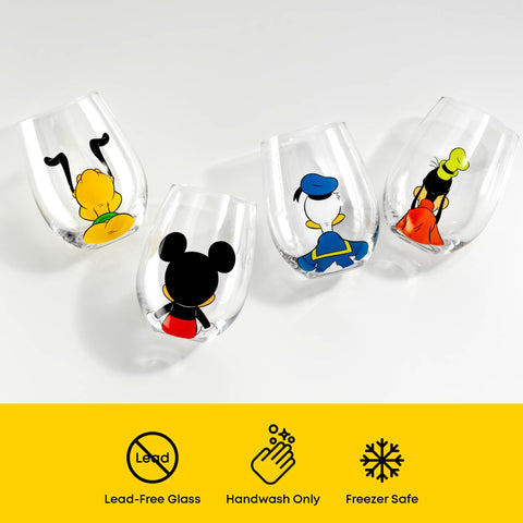 JoyJolt Mickey Squad glass close-up showing durable clear glass.