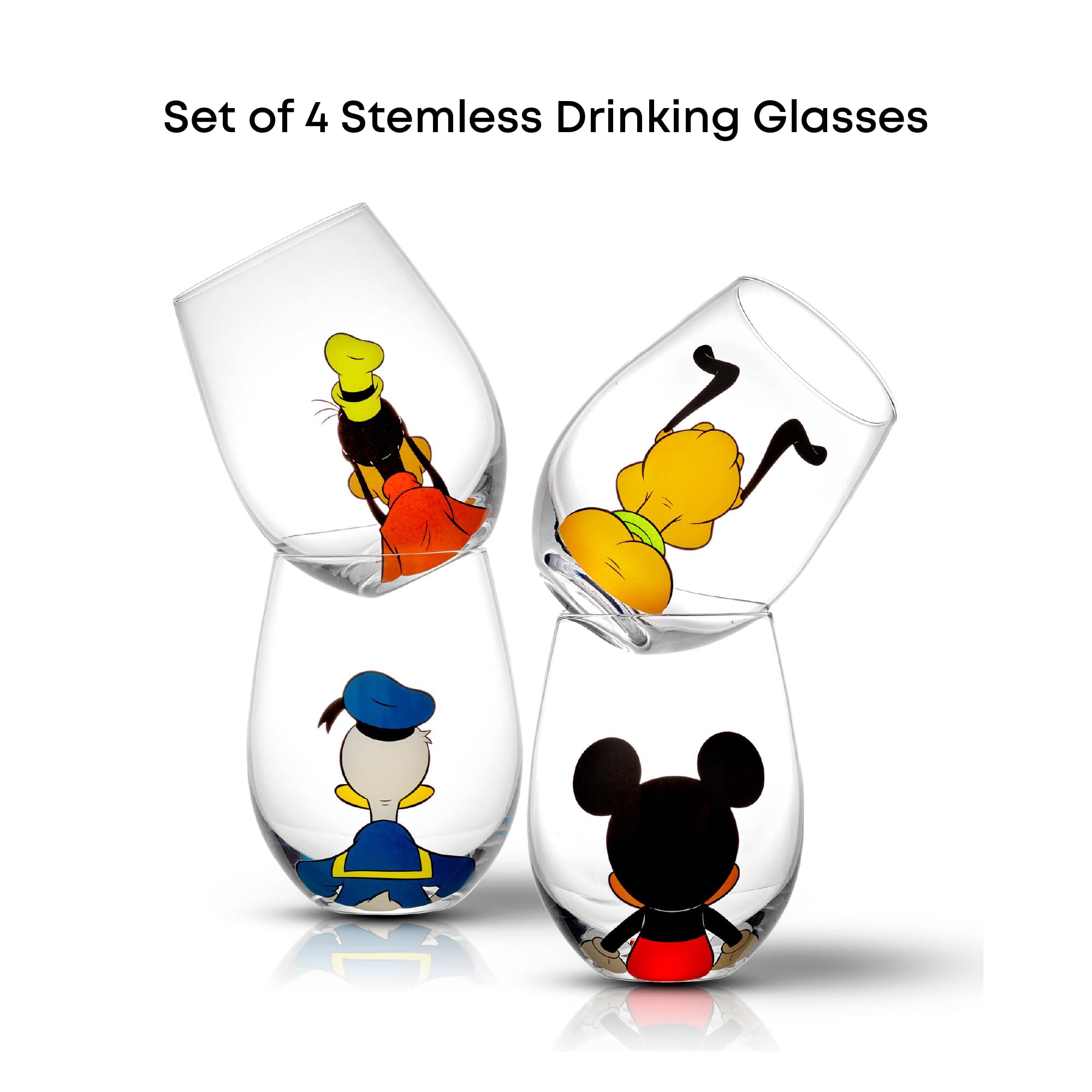 JoyJolt Mickey Squad tumblers stacked, space-saving display.