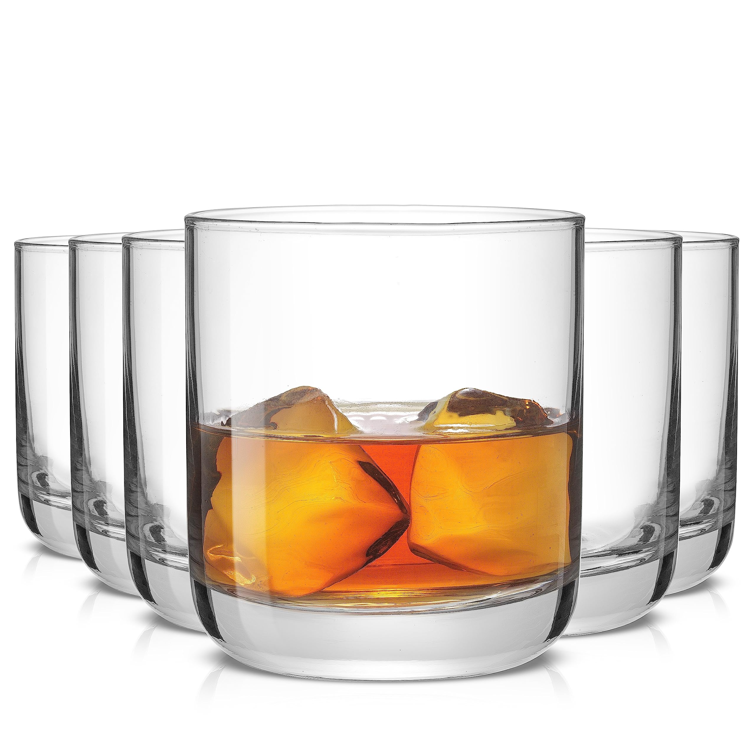 JoyJolt Faye crystal 10oz lowball glass showcases clarity for whiskey