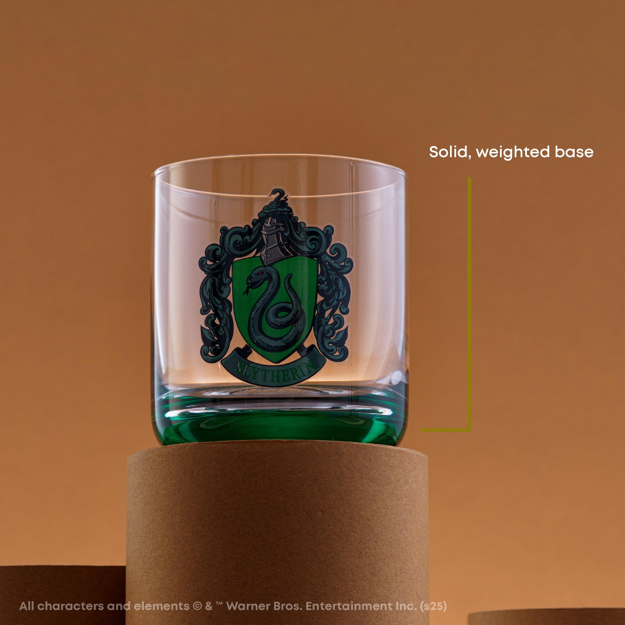 JoyJolt house pride glass with red base, vibrant everyday table accessory