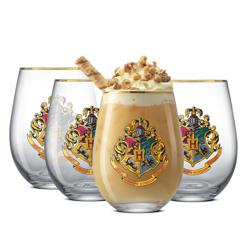 JoyJolt Hogwarts crest 19oz teardrop glass adds magical flair to daily drinks
