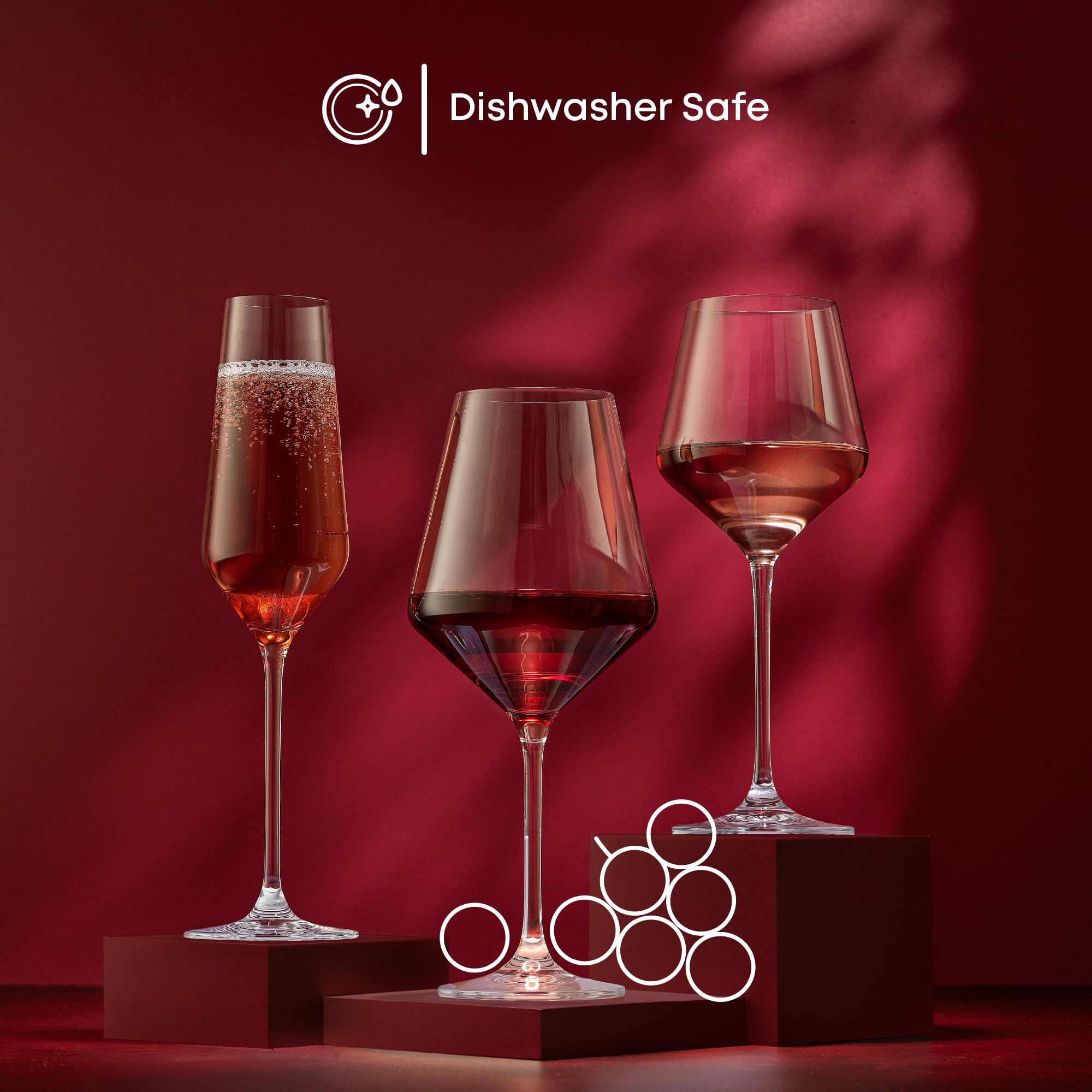 Layla glass shows dishwasher-safe convenience after dinner gatherings
