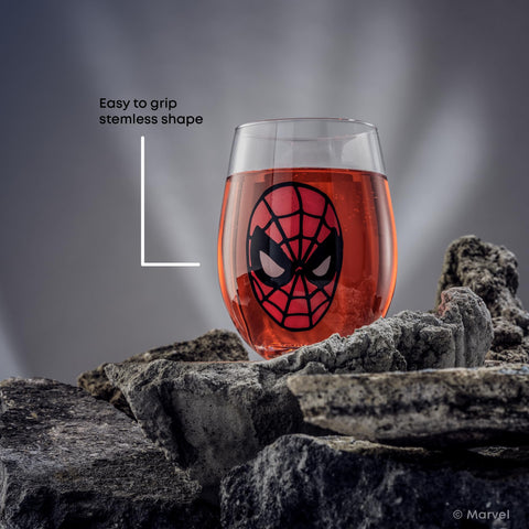JoyJolt Marvel Heroes 19oz glass ideal for water or juice during daily routines