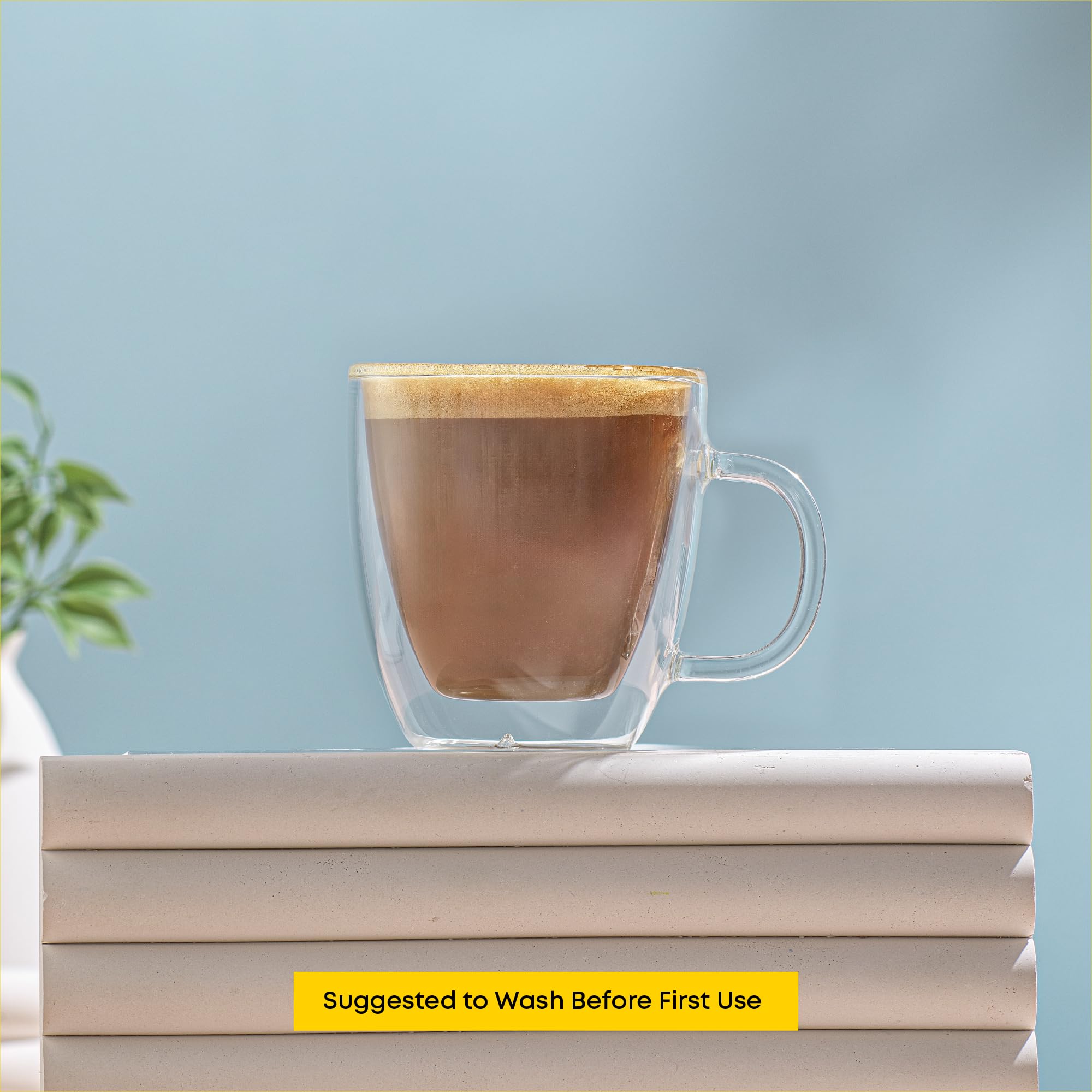 JoyJolt Savor microwave-safe glass mug for quick reheats.