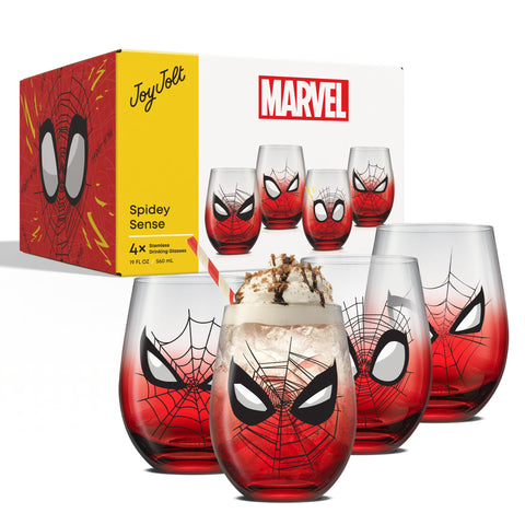 JoyJolt Marvel tumbler set in red-to-clear hues, a great gift for fans