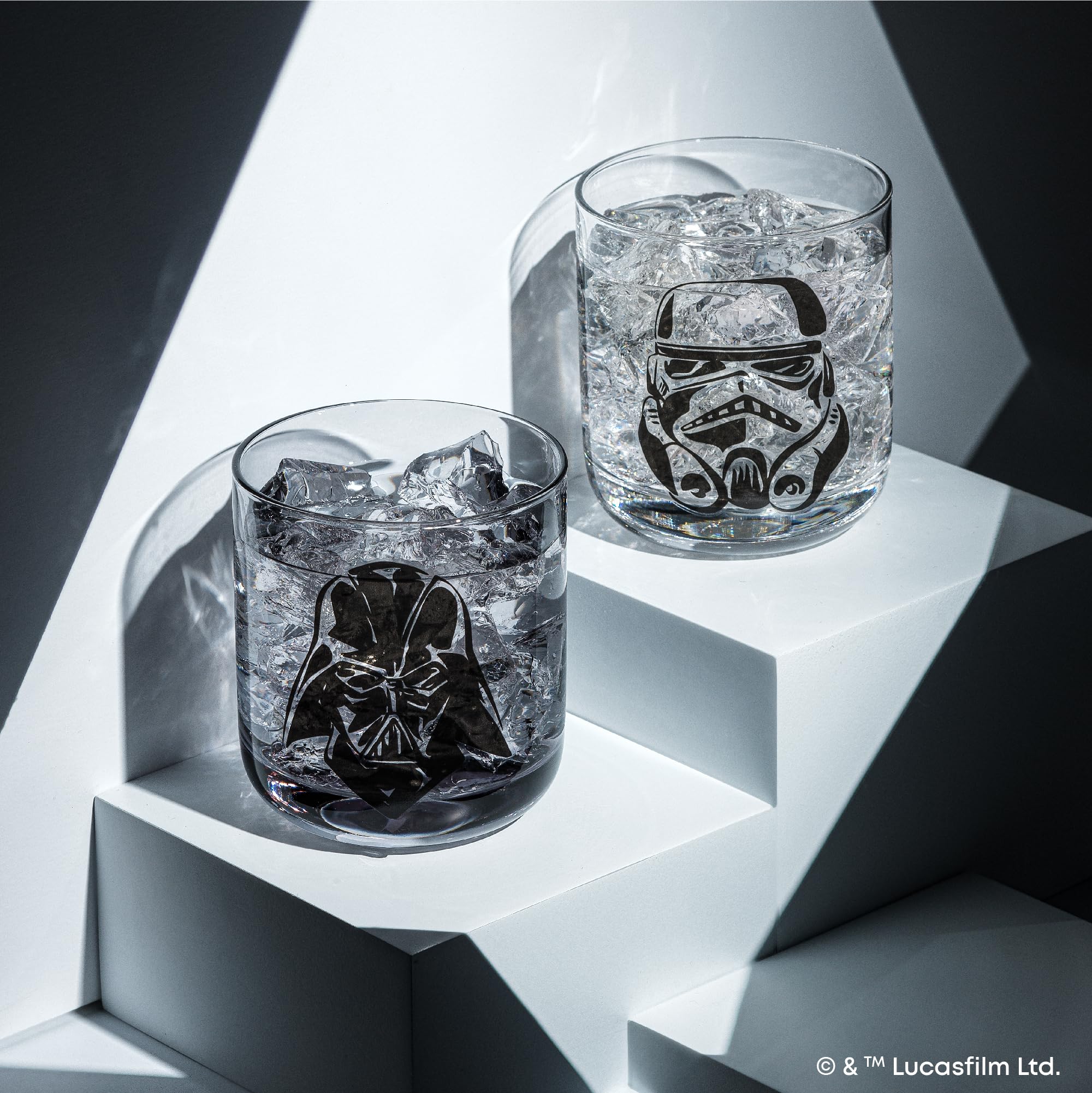 JoyJolt officially licensed merchandise label on Star Wars glass