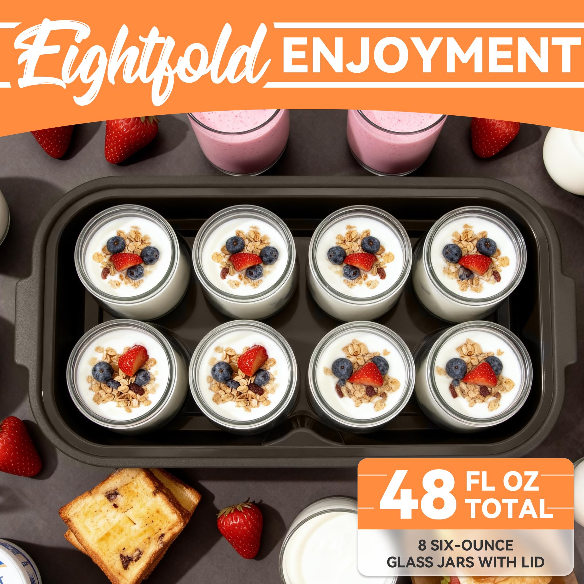JoyMech yogurt maker one-touch control simplifies setting fermentation time.