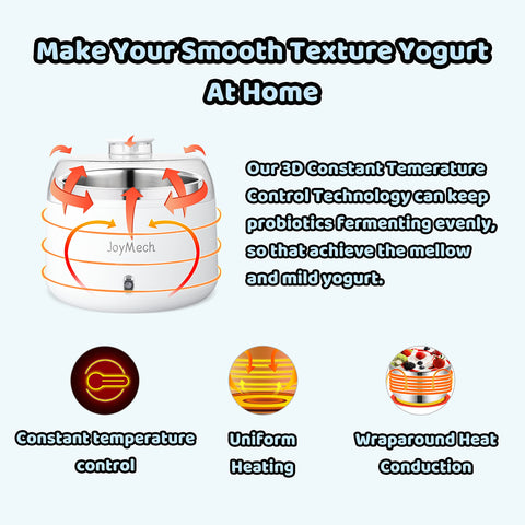 JoyMech Yogurt Maker transparent lid shows easy monitoring during fermentation
