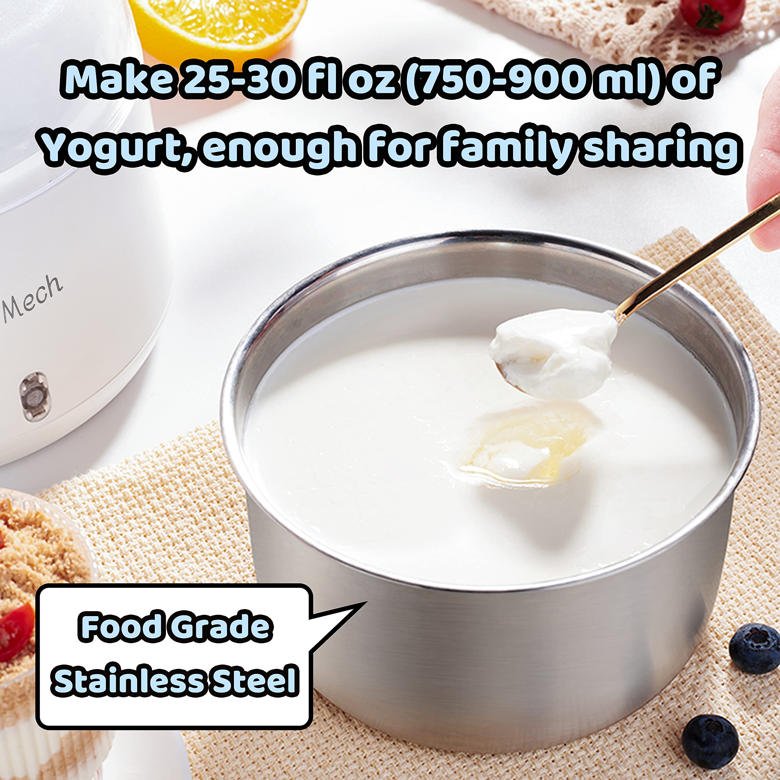 JoyMech Yogurt Maker white matte body adds a modern, unobtrusive look to the kitchen