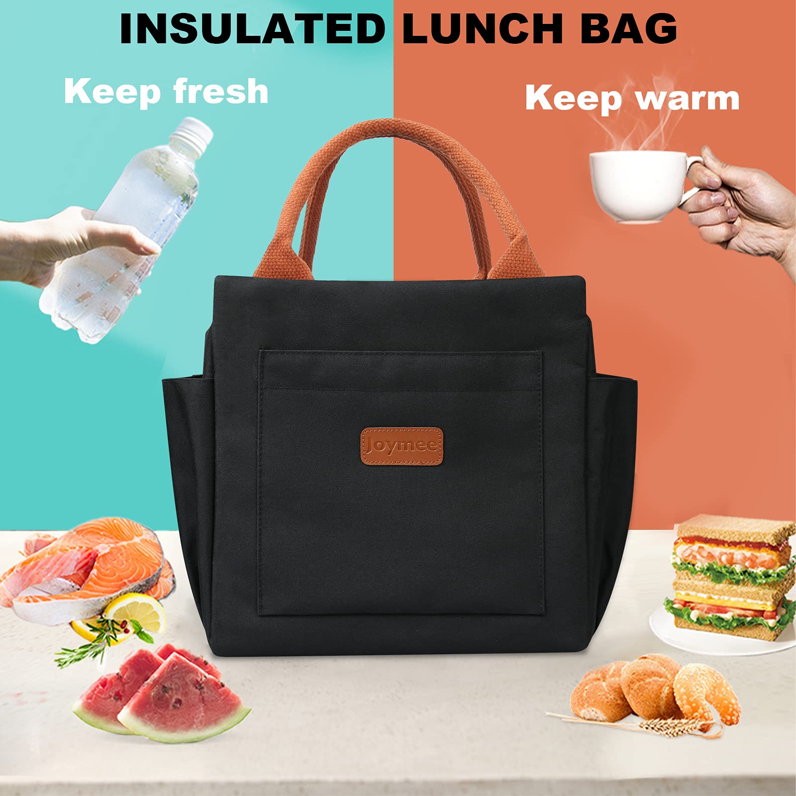 Interior aluminum foil liner of Joymee bag for freshness and protection.