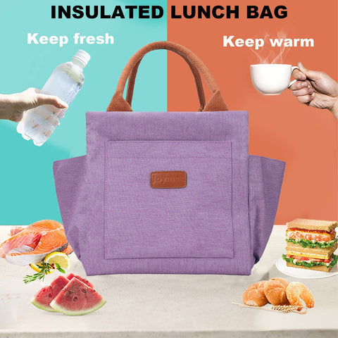 Joymee lunch bag padded carrying handles for comfortable transport