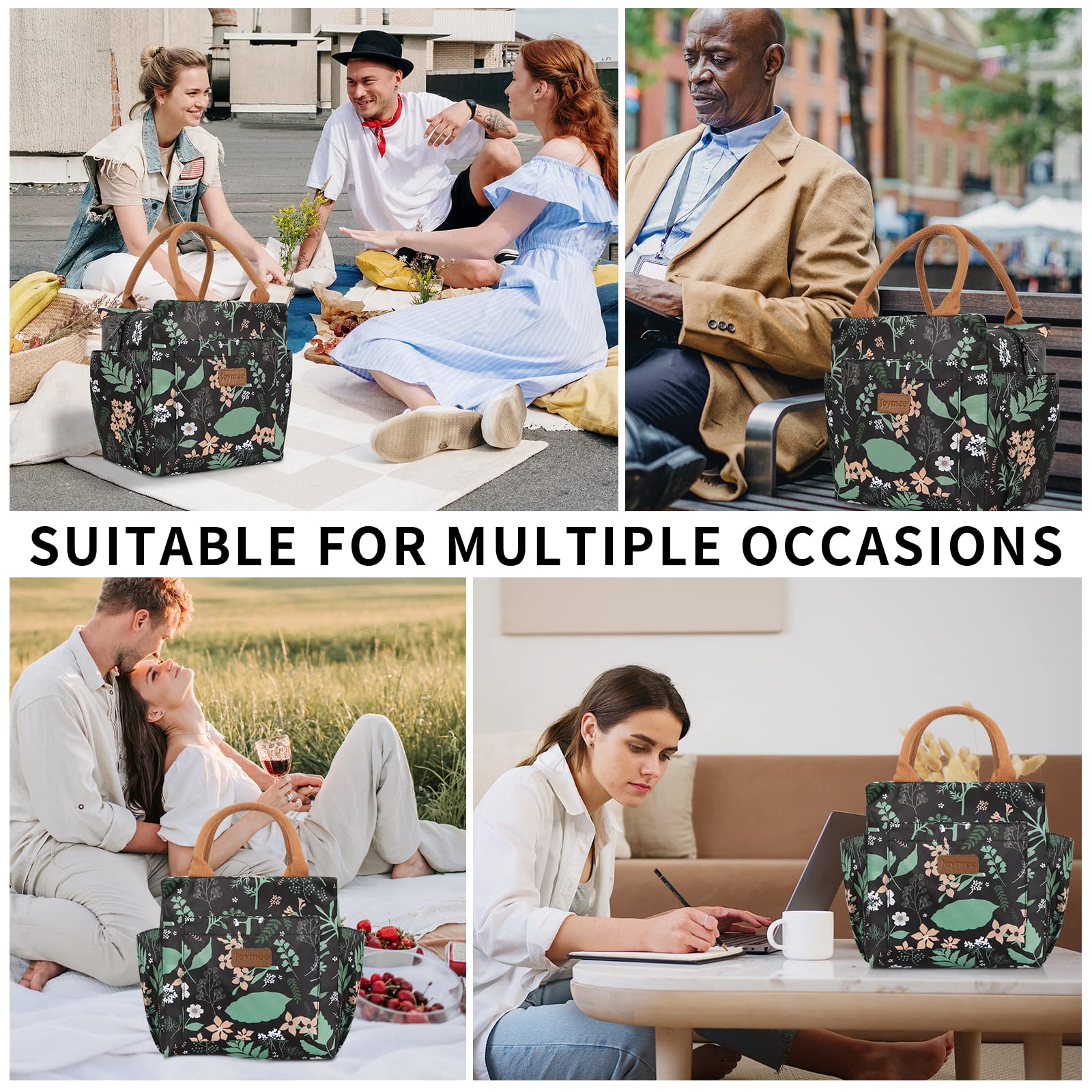 Joymee large-capacity lunch bag fits multiple meals and snacks.