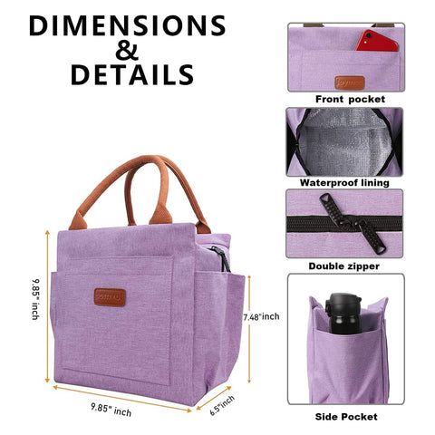Joymee lunch bag interior compartment organized for utensils and snacks