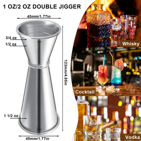JOYONE jigger with engraved measurements for consistent recipes
