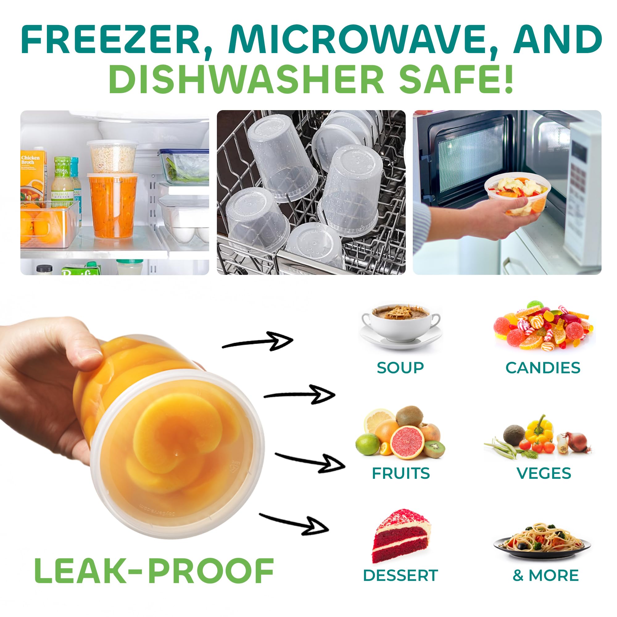 JoyServe 32oz deli quart container ideal for soups and bulk prep