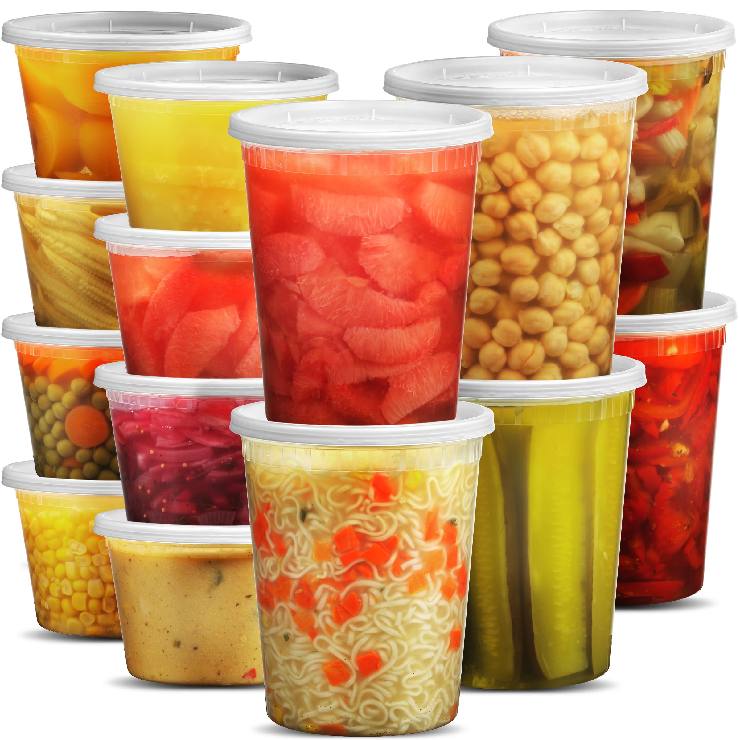 JoyServe deli containers set featuring quart and pint sizes with airtight lids
