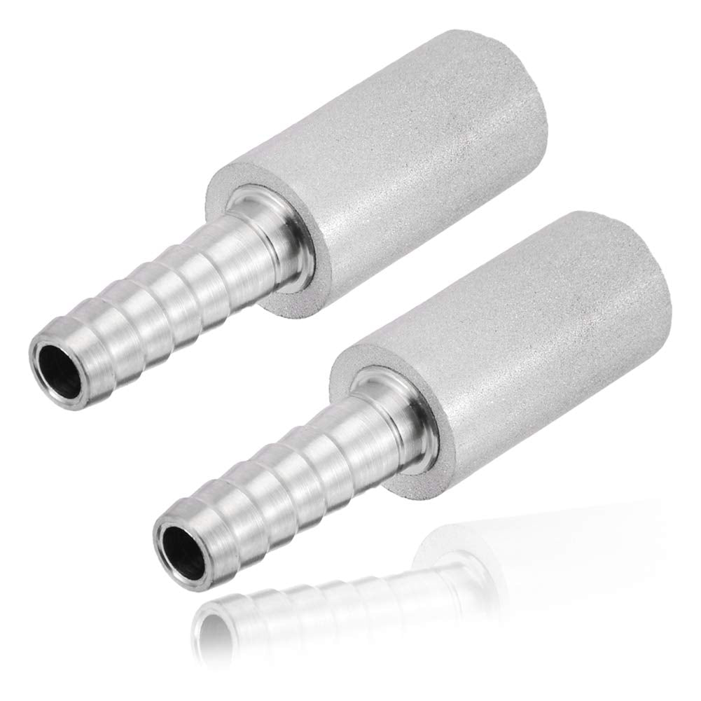 JoyTube stainless steel aeration stone with 0.5 micron diffusion, pack of two.