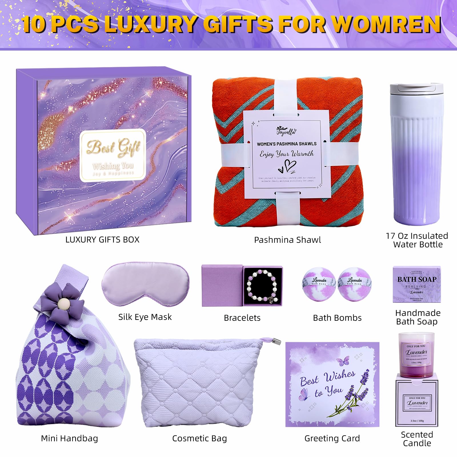 Joyvella Spa Gift Basket close-up showing plush blanket for warm comfort.