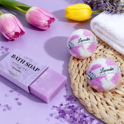 Joyvella Birthday gift basket for women presented with thoughtful spa treats.