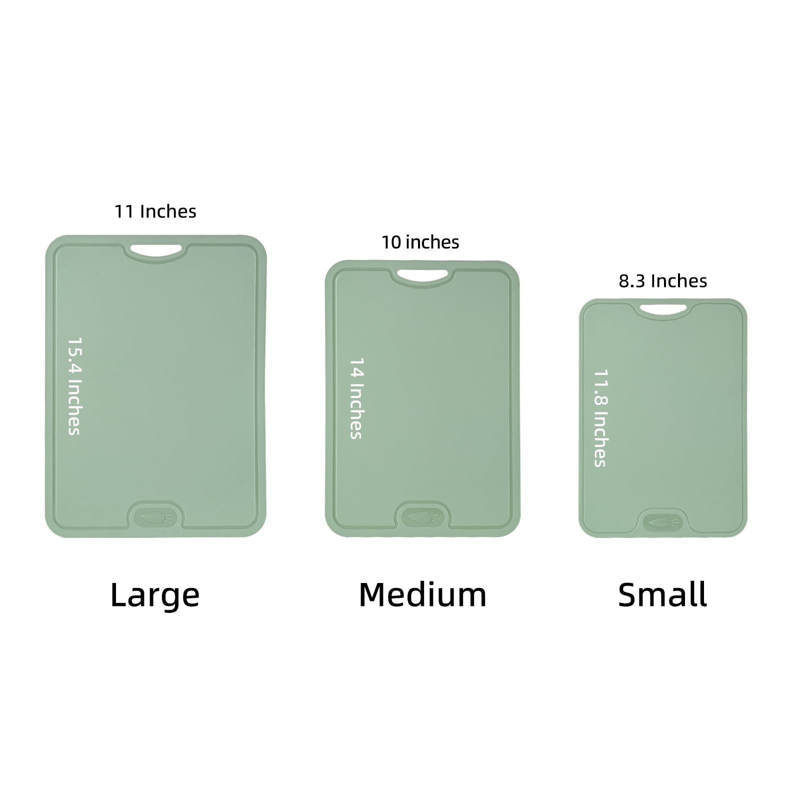 Joyzan three sizes help separate tasks like fruits, vegetables, and meat.